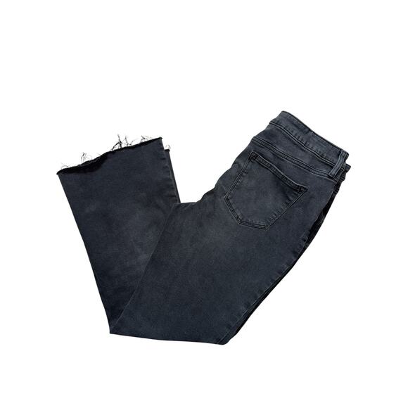 Sonoma Black Denim Jeans | Raw Hem Ankle Flare Stretch | Size 12 - Picture 1 of 10